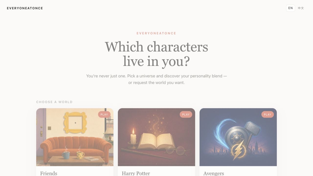 Everyone At Once character matching product